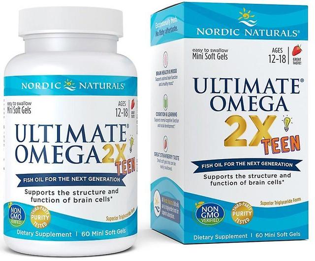 Nordic Naturals Ultimate Omega 2X Teen jahoda 60 mini mäkké gély 100 gr on Productcaster.