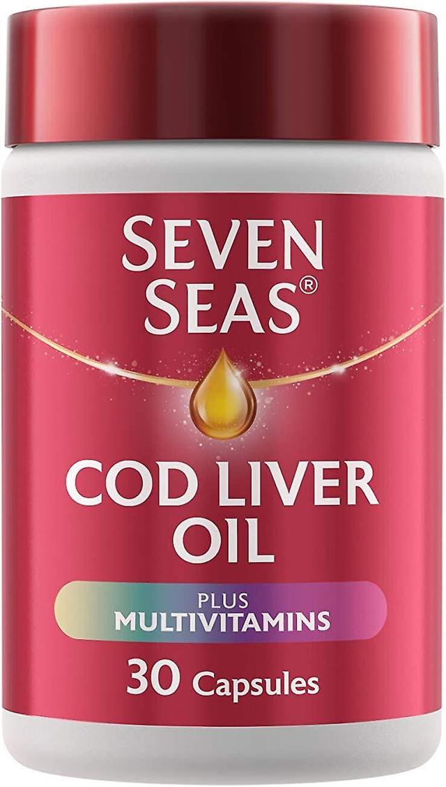 Seven Seas Sedem morí Tresčí pečeňový olej Plus multivitamíny Omega-3 rybí olej 30 kapsúl on Productcaster.