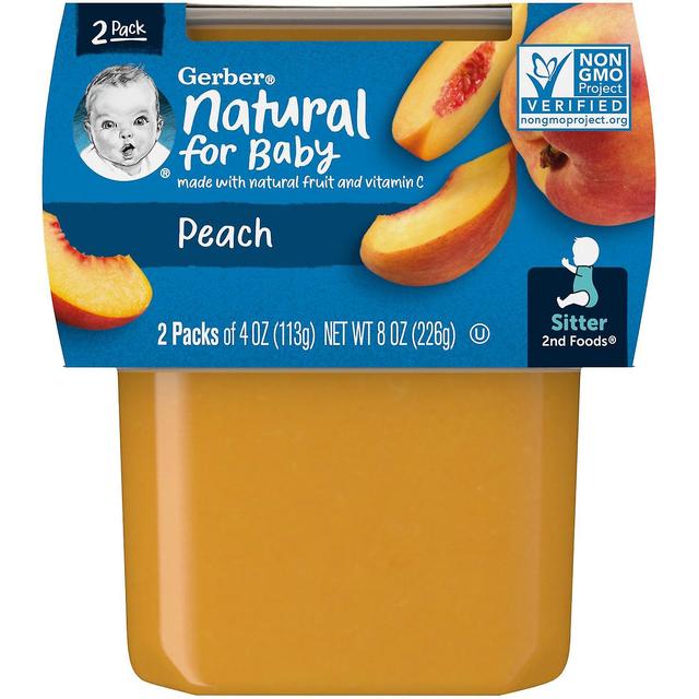 Gerber, Natural for Baby, 2nd Foods, Peach, 2 Pack, 4 oz (113 g) Elk on Productcaster.