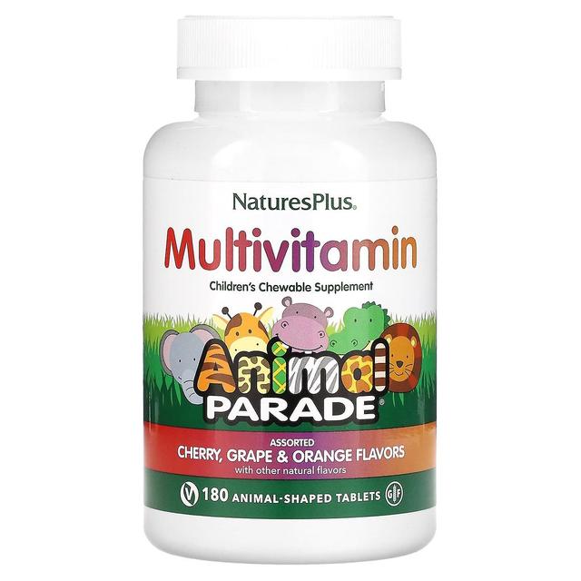 Nature's Plus NaturesPlus, Animal Parade, Children's Chewable Multivitamin Supplement, Cherry, Grape & Orange, 180 on Productcaster.