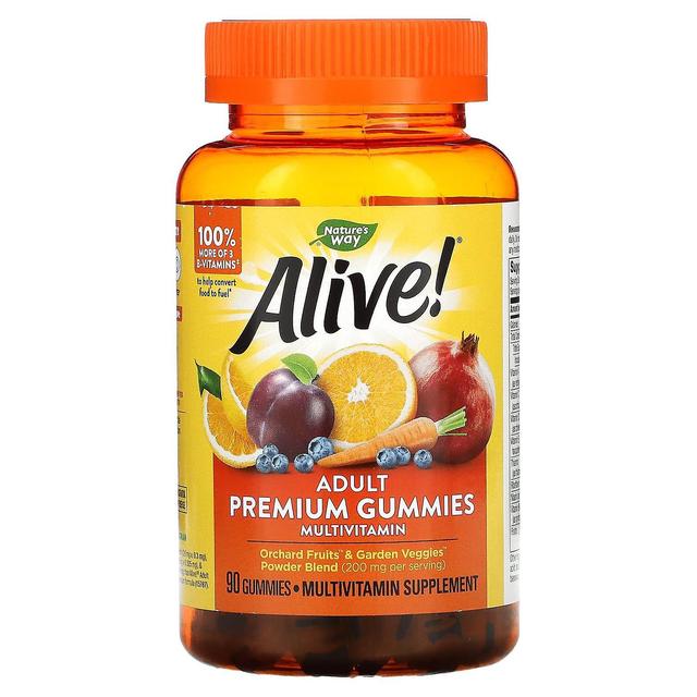 Nature's Way, Alive! Adult Premium Gummies Multivitamin, Grape and Cherry, 90 Gummies on Productcaster.