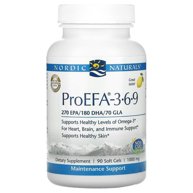 Nordic Naturals, ProEFA 3-6-9, Lemon, 1000 mg, 90 Soft Gels on Productcaster.