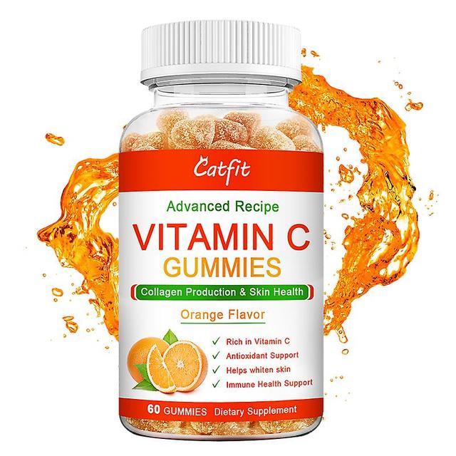 Visgaler Vitamin C Orange Flavored Gummies Vit C Chewable Tablets Daily Snacks Improve Immunity Whiten Skin Supplements For Adults 60 pcs on Productcaster.