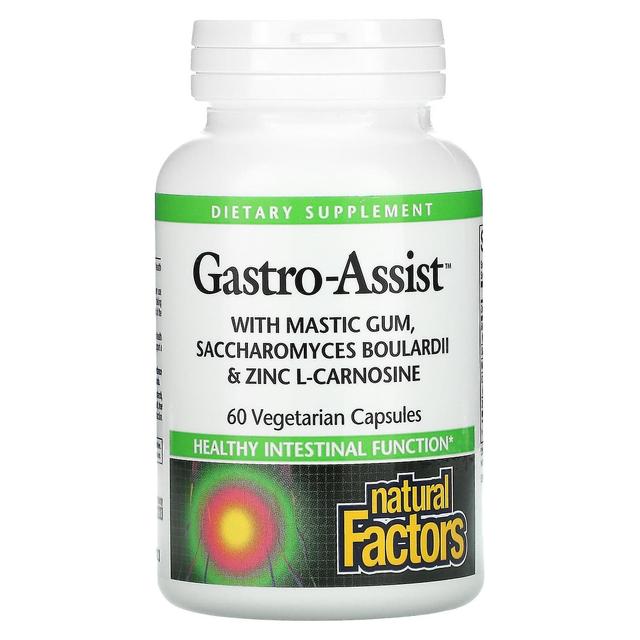 Natural Factors Fattori naturali, Gastro-Assist con gomma di mastice, Saccharomyces Boulardii & Zinco L-Carnosina, 60 Veget on Productcaster.