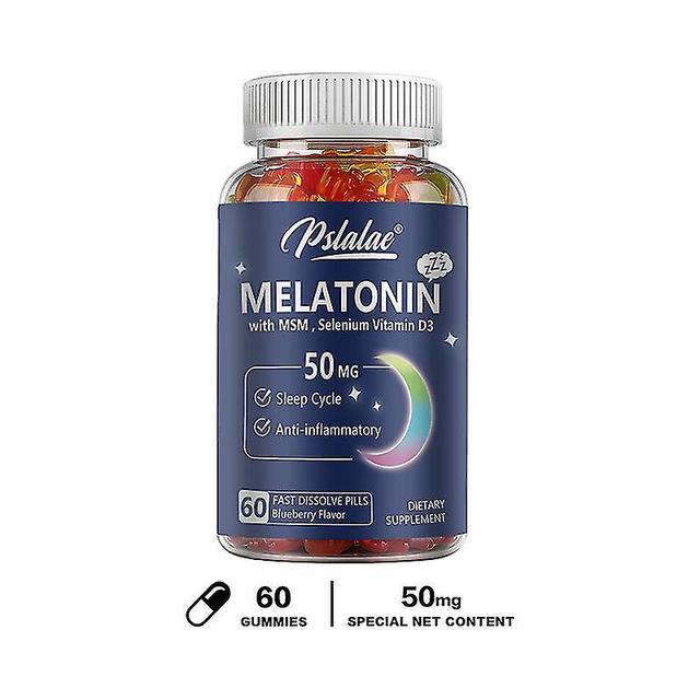 Vorallme melatonín bez cukru 50mg gummies pre dospelých - extra silný melatonín s Msm, selénom a vitamínom D3 pre hlboký spánok, imunitu 60 Gummies on Productcaster.