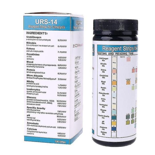 100 Urs-14 Urine Test Strips, 14 Parameters Urobilinogen, Bilirubin, Ketone Bodies, Creatinine on Productcaster.