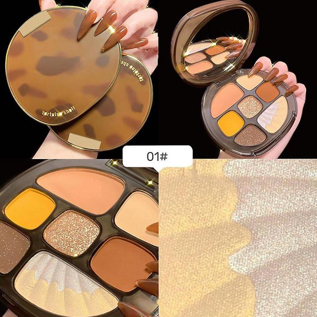 8 Colors Eyeshadow Plate Portable Color Eyeshadow Plate Brightening Eye Makeup Eyeshadow 01 on Productcaster.