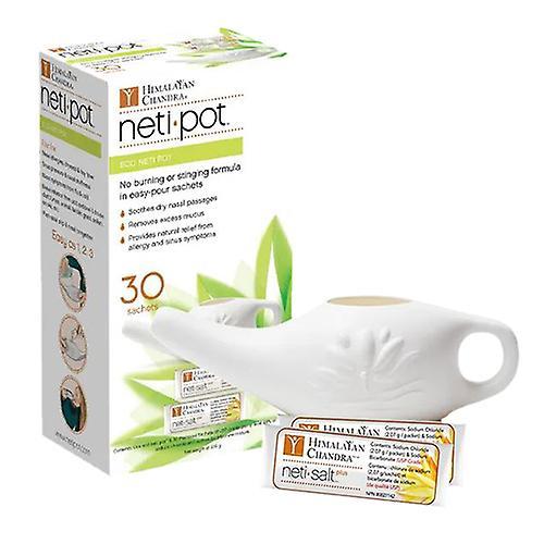 Himalayan Institute Eco Neti Pot with 30 Neti Salt sachets, 7 oz (Pack of 2) on Productcaster.