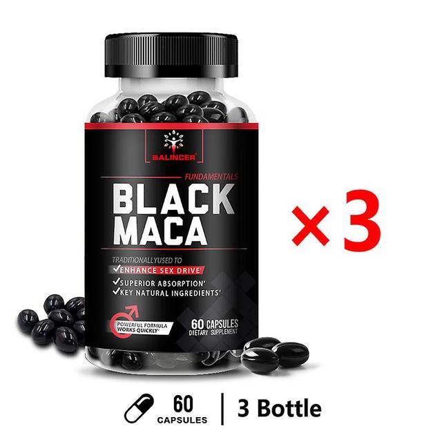 Vorallme Balincer Men's Strong Black Maca kapslar - Stöder prestanda & humör, reproduktiv hälsa & naturlig energi 3 bottle on Productcaster.