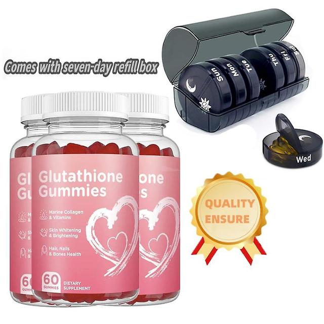 Glutathion Capsules Collagène Antioxydant L-glutathion Gummies Blanchiment de la peau. Livré avec 1 ensemble de boîte de recharge de 7 jours 3PCS on Productcaster.