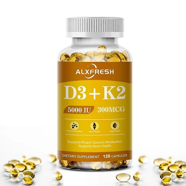 Eccpp Alxfresh 120pcs Vitamin D3k2 Capsule For Boosting Calcium Absorption Bone & Joint Health Increase Immunity Support Heart Health 60PCS on Productcaster.