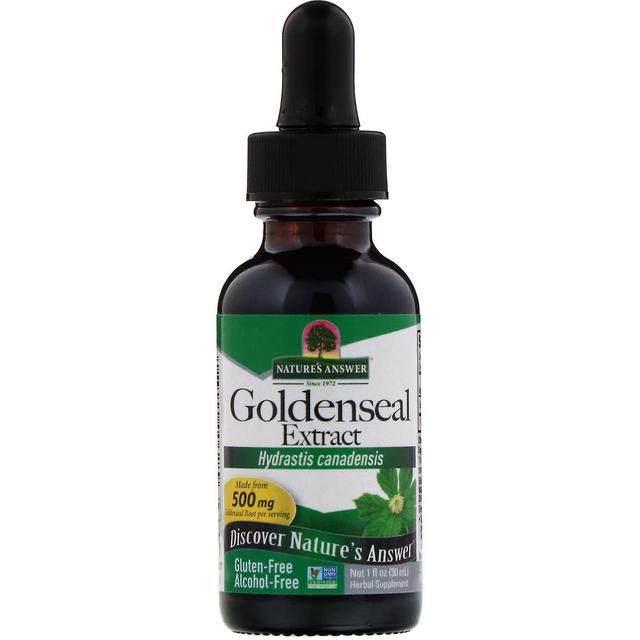 Nature's Answer, Goldenseal Extract, Alcohol Free, 500 mg, 1 fl oz (30 ml) on Productcaster.