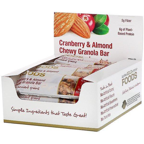 California Gold Nutrition, Foods, Cranberry & Almond Chewy Granola Bars, 12 Bars, 1.4 oz (40 g) Each on Productcaster.