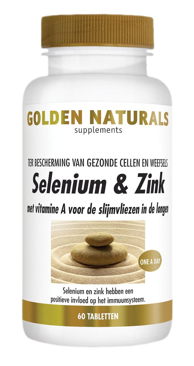 Golden Naturals Selen & Zink (60 veganske tabletter) on Productcaster.