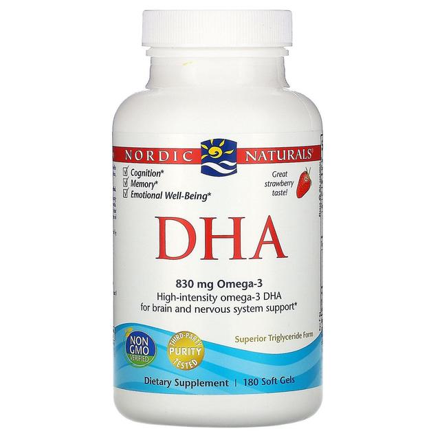 Nordic Naturals, DHA, Fragola, 180 Soft Gels on Productcaster.