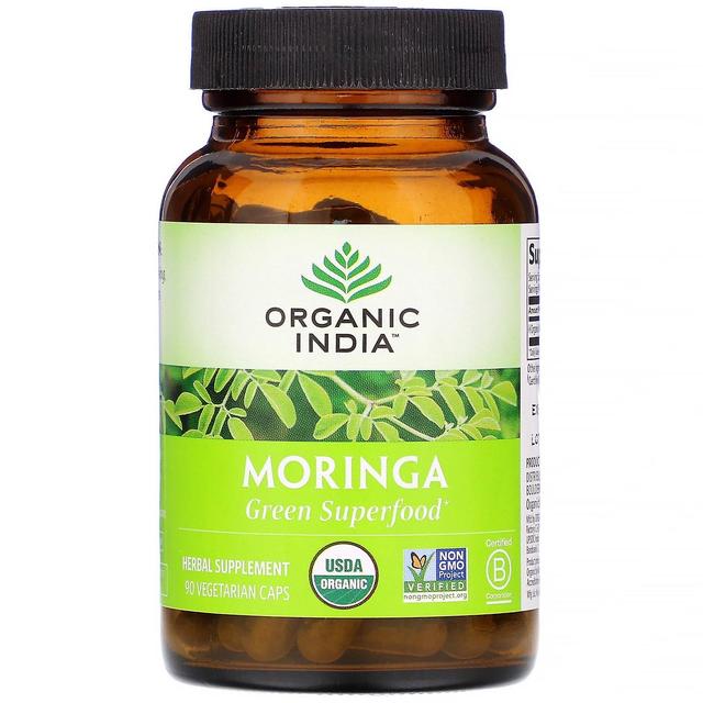 Organic India, Moringa, 90 wegetariańskich czapek on Productcaster.