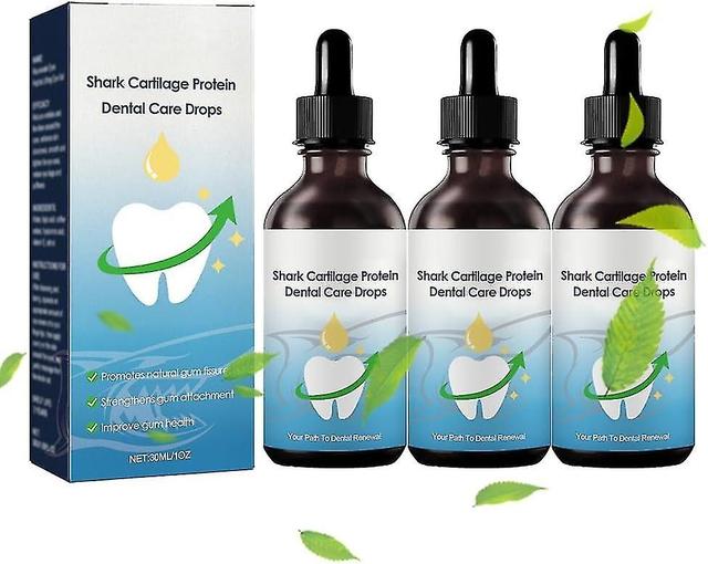 Shark Cartilage Protein Dental Regrowth Drops, Shark Cartilage Protein Tooth Growth Drops, Shark Car 3Pcs on Productcaster.