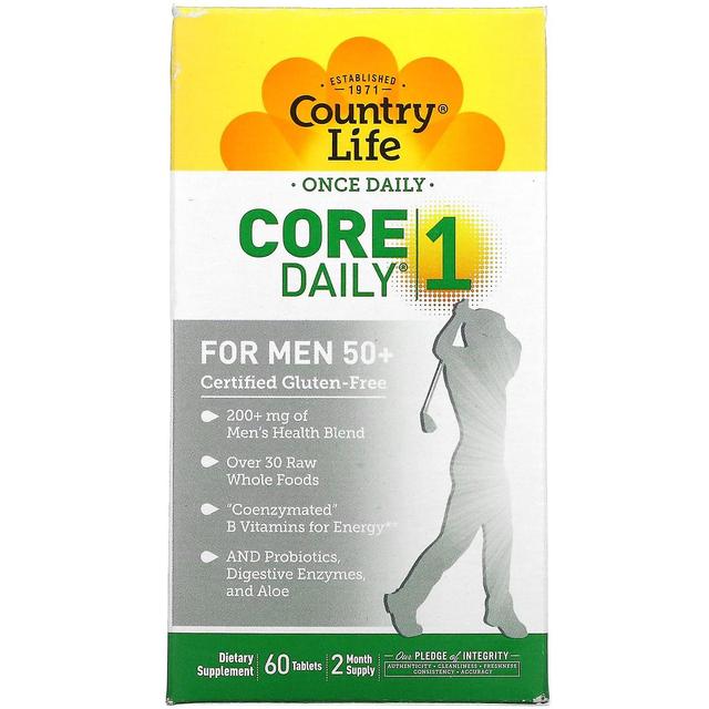 Country Life, Core Daily-1, For Men 50+, 60 Tablets on Productcaster.