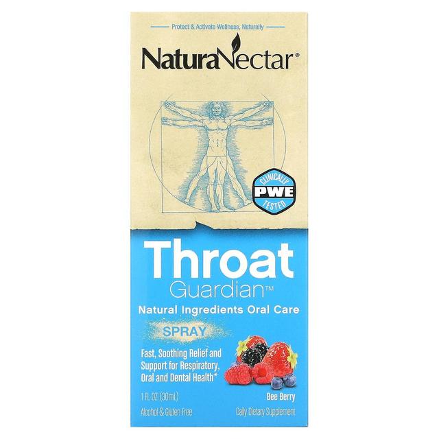 NaturaNectar, Throat Guardian Spray, Bee Berry, 1 fl oz (30 ml) on Productcaster.