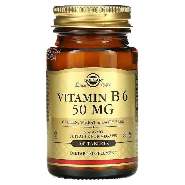 Solgar, Vitamin B6, 50 mg, 100 tabletter on Productcaster.