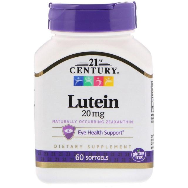 21st Century, Lutein, 20 mg, 60 Softgels on Productcaster.