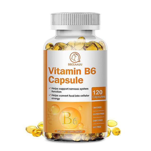 Guoguo Vitamin B6 Capsules For Brain And Heart Health Support Cardiovascular & Nervous System Health Health & Beauty 120pcs on Productcaster.