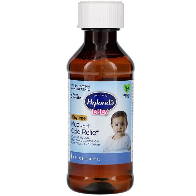 Hyland's, Bebê, Muco + Alívio do Frio, Diurno, Idades 6 Meses +, 4 fl oz (118 ml) on Productcaster.