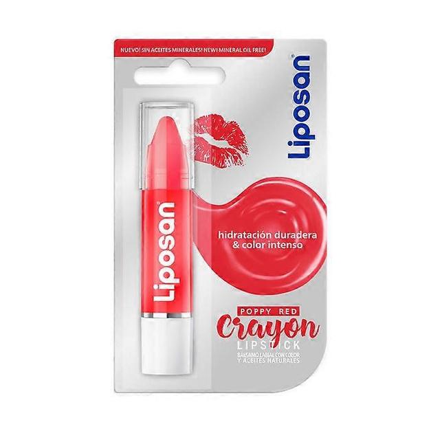 Liposan crayon lip balm with colour poppy red on Productcaster.