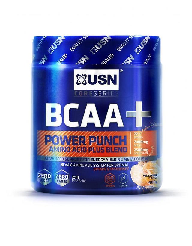 USN BCAA Power Punch Muscle Recovery And Performance Supplement Powder - 400g Tangerine on Productcaster.