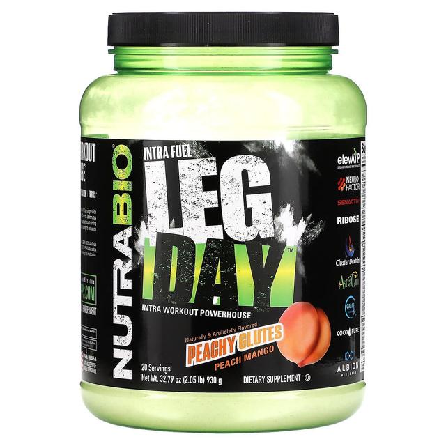 Nutrabio Labs, Intra Fuel, Leg Day, Intra Workout Powerhouse, Peachy Glutes Peach Mango, 2.05 lb (93 on Productcaster.