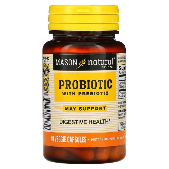 Mason Natural, Probiotic with Prebiotic, 40 Veggie Capsules on Productcaster.