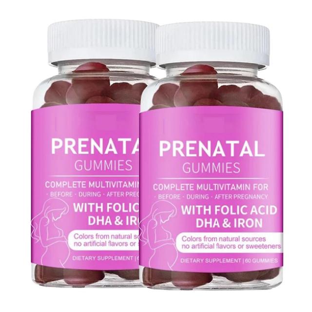 Biovitamíny Prenatálne gummies s kyselinou listovou, Dha, Železo A Multivitamíny, Ktoré Poskytujú Vášmu Dieťaťu Výživu 2PCS on Productcaster.