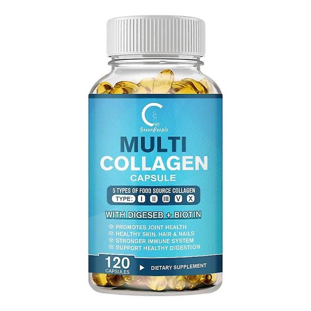 Visgaler Greenpeople Multi Collagen Biotin Capsules Diet Supplement Supports Antioxidant Skin Beauty Health Hair Repair Free Shipping 120pcs on Productcaster.