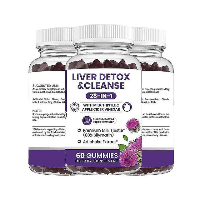 28 In 1 Liver Formula Gummies For Fatty Liver Detox Repair - Silymarin, Artichoke Extract, Dandelion Apple Cider Vinegar - Liver Health Supplement ... on Productcaster.