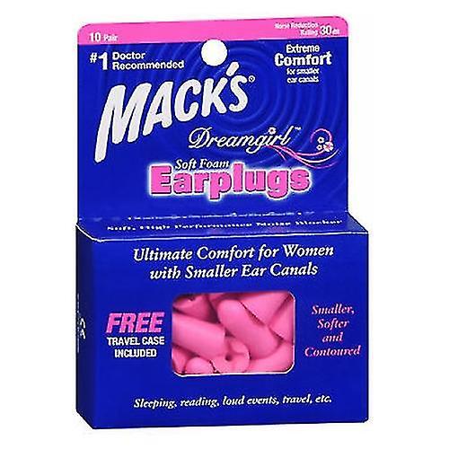 Mack's Macks Dreamgirl zátkové chrániče sluchu z mäkkej peny, 10 párov (balenie po 1) Ako obrázok on Productcaster.