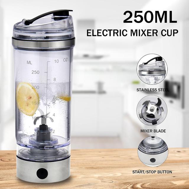 250ML elektrisk protein shake omrører USB rysteflaske mælk kaffe blender kedel fitness hvirvel revet on Productcaster.