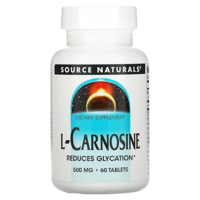 Source Naturals Źródło Naturals, L-karnozyna, 500 mg, 60 tabletek on Productcaster.