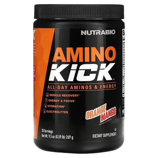 Nutrabio Labs, Amino Kick, Orange Mango, 0.59 lb (269 g) on Productcaster.