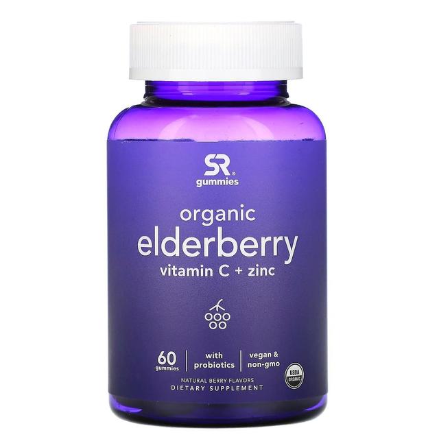 Sports Research, Organic Elderberry, Vitamin C + Zinc, Natural Berry Flavors, 60 Gummies on Productcaster.