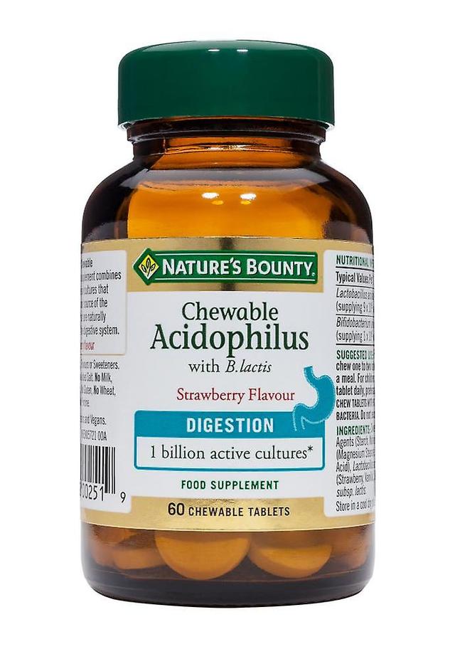 Natures Bounty Nature's Bounty Kautabletten Acidophilus mit B-Lactis-Erdbeergeschmack 60er Jahre on Productcaster.