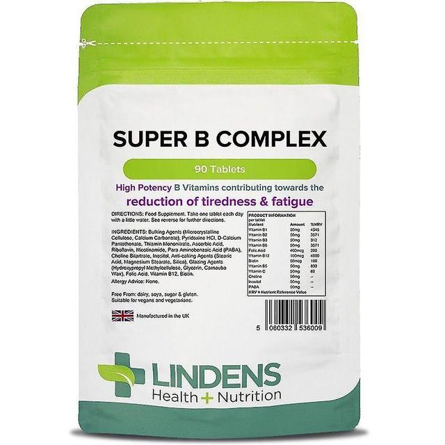 Lindens Super Vitamin B Complex Tabs 90 (6009) on Productcaster.