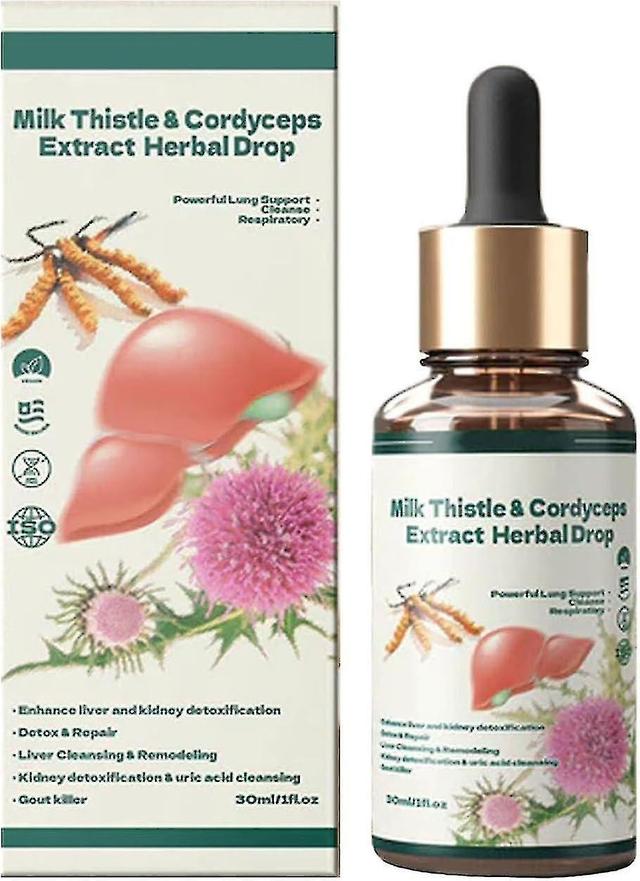 Chongchong Milk Thistle & Cordyceps Sinensis Drops, Milk Thistle & Cordyceps Extract Herbal Drop, Powerful Liver Support, Detox & Repair, Herbal Su... on Productcaster.