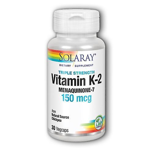 Solaray Vitamin K-2 Menaquinone-7, 150 mcg, 30 Caps (Pakke med 2) on Productcaster.