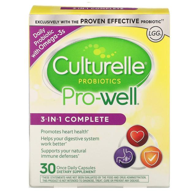 Culturelle, Probiotics, Pro-Well, 3-In-1 Complete, 30 Once Daily Capsules on Productcaster.