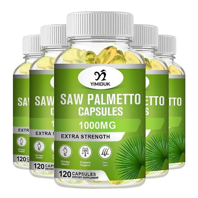 Sofirn Saw Palmetto Supplement - Promotes Men's Prostate Health - Blocks DHT and Prevents Hair Loss Gluten Free Non-GMO 120 Capsules 5 Bottles 60 pcs on Productcaster.