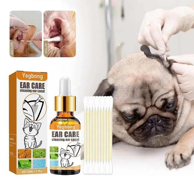 Pets Ear Cleaner Drops Prevents Itching Infection Inflammation Control Cats Ear Odors Dogs Removes Ear Mites Cleaning Liquid Set ZEC on Productcaster.