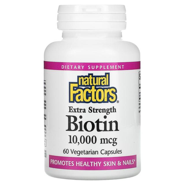 Natural Factors, Extra Strength Biotin, 10,000 mcg, 60 Vegetarian Capsules on Productcaster.