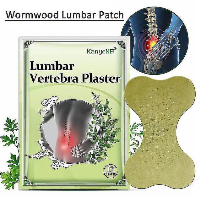 12pcs/bag Lumbar Vertebra Plaster Wormwood Extracts Bone Patch Joint Ache Arthritis Pain Relief on Productcaster.