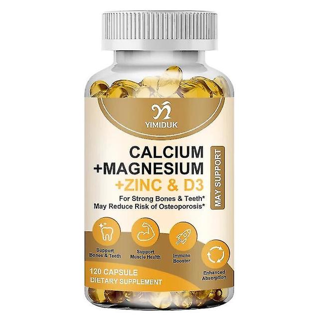 Calcium Magnesium Capsule Zinc Vitamin D3 Strong Bones Muscle Teeth Increase Immunity System Function Supplement 120 pcs on Productcaster.