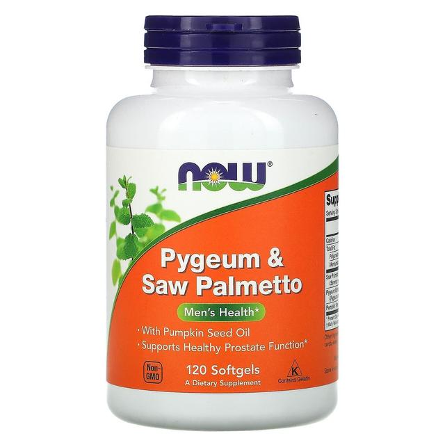 NOW Foods NU Fødevarer, Pygeum & Saw Palmetto, 120 Softgels on Productcaster.